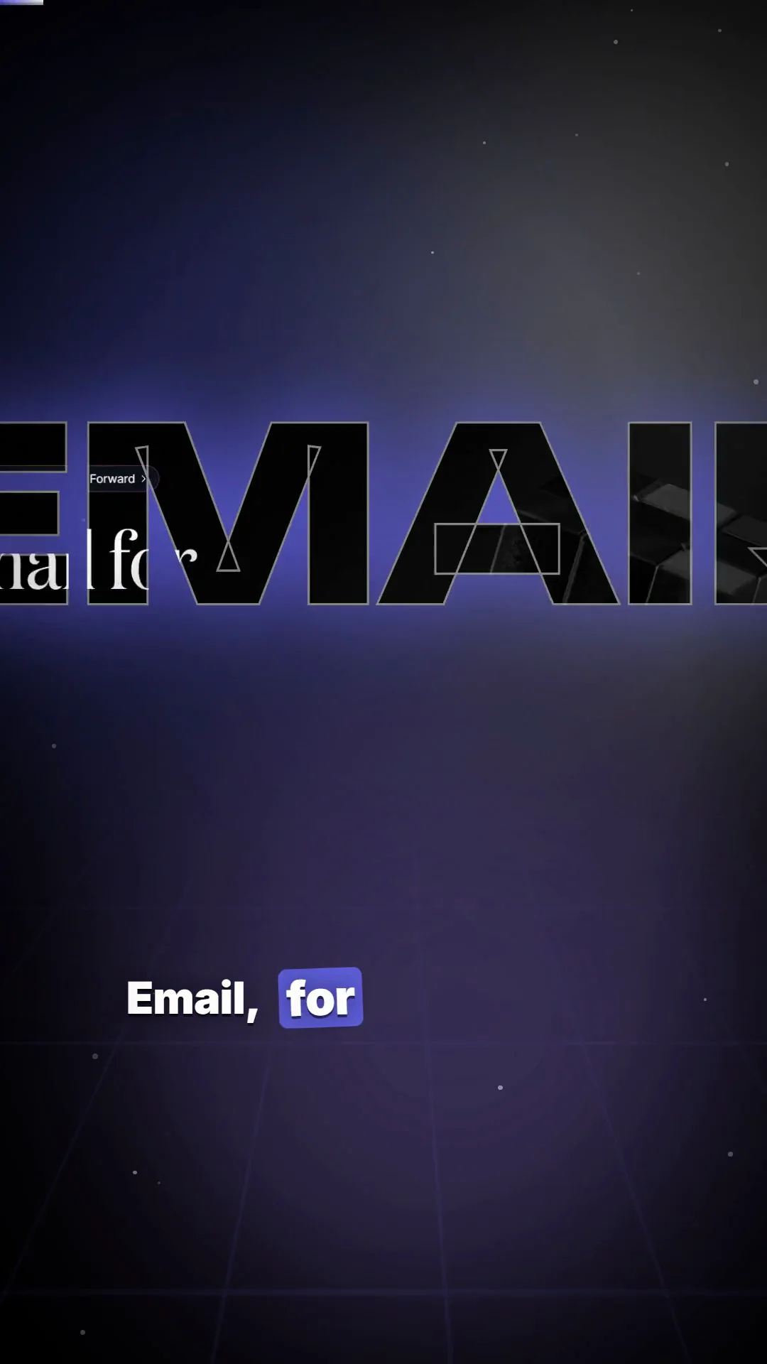 Resend 3D launch reel: letterform mask dive, terminal SDK prompt typing, exploded interface, and email analytics corridor rendered with Framer Motion