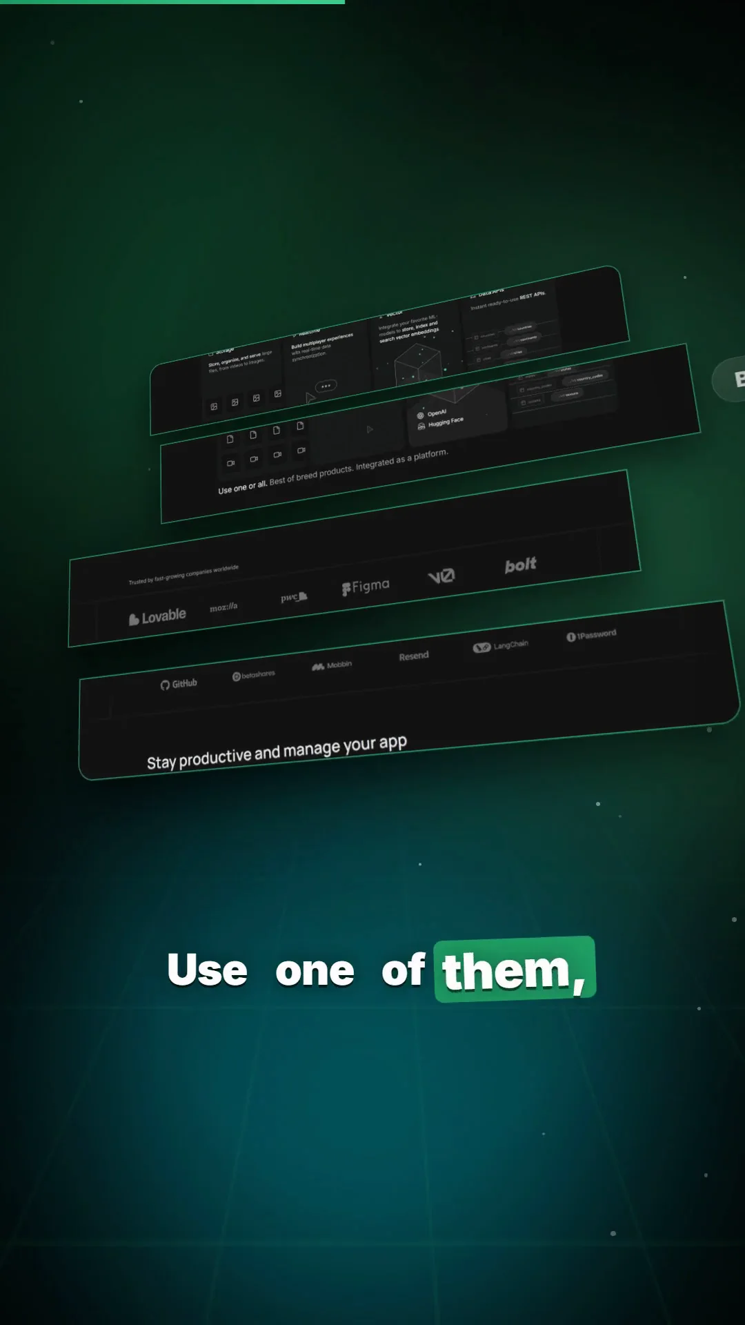 Exploded 3D user interface dissecting into layered perspective planes with spring physics