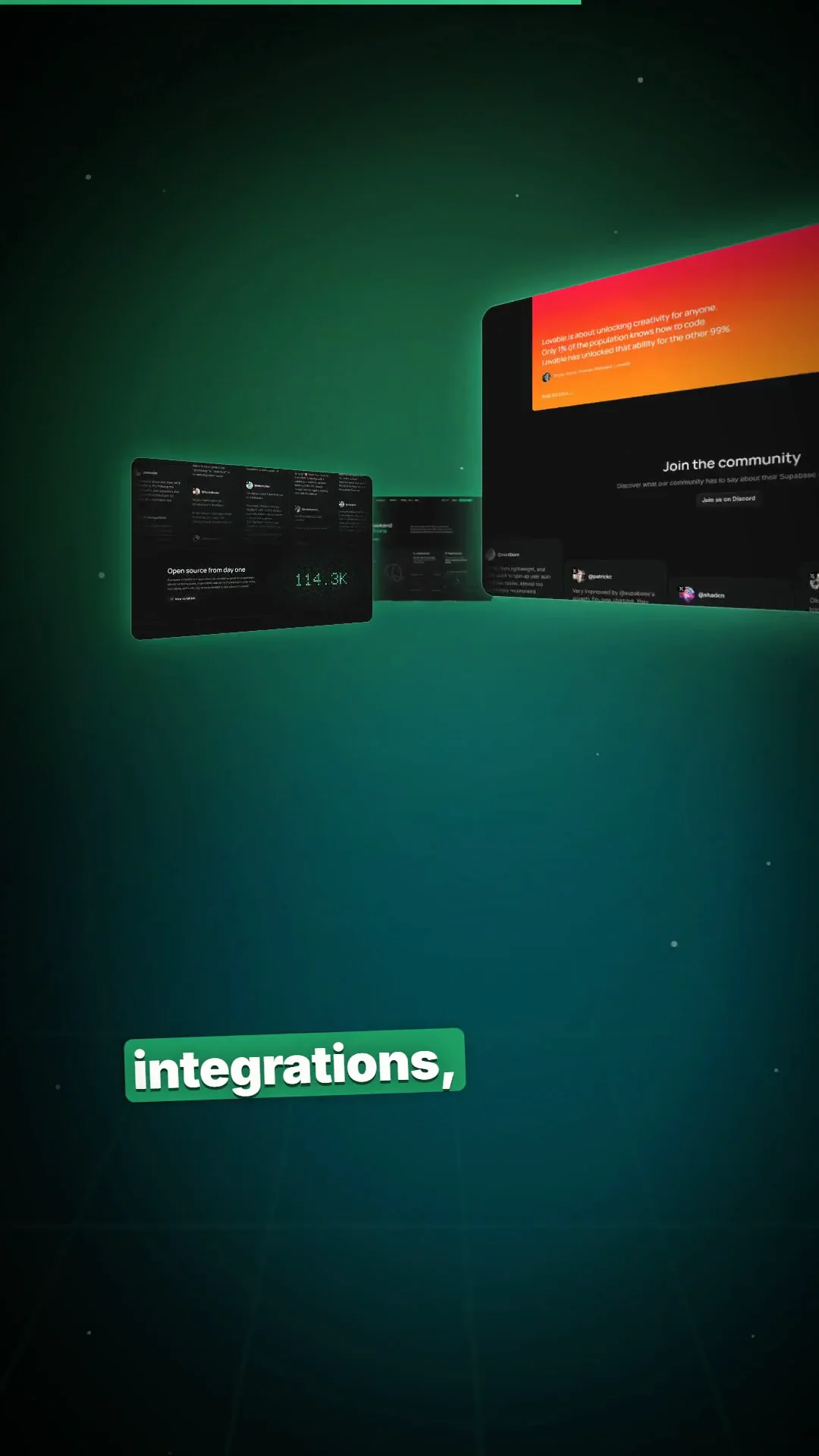 Infinite 3D corridor tunnel of responsive product screens with dynamic camera sweep